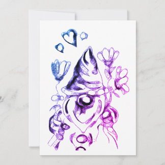 Romantic little gnome holiday card