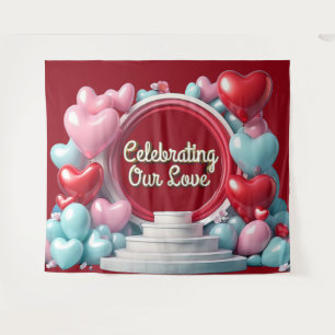 Romantic Love Balloon Arch Banner Backdrop Tapestry