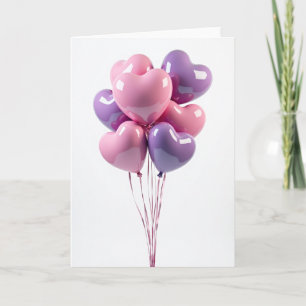 Romantic Love Balloons Card