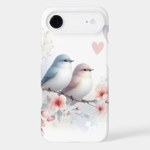 Romantic Love Birds Cherry Blossom Branch