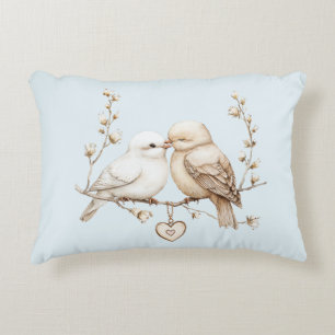 Romantic Love Birds Cloud Heart Decorative Cushion