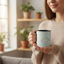 Romantic Love Birds Watercolor Combo Mug - Soft Bl