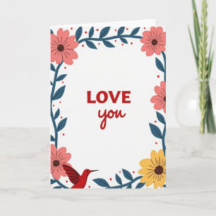 Romantic Love Botanical Card