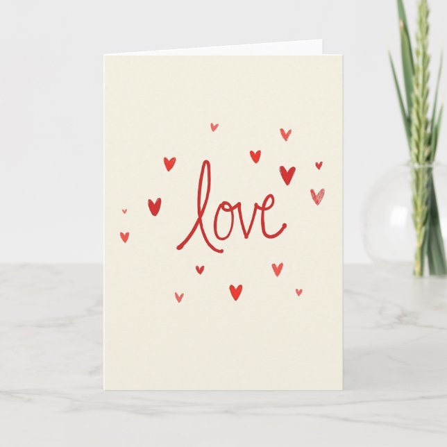 Romantic Love Brushstrokes Card (Front)