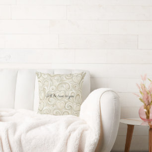 Romantic Love Cream Hearts I'll Be True to you Cushion