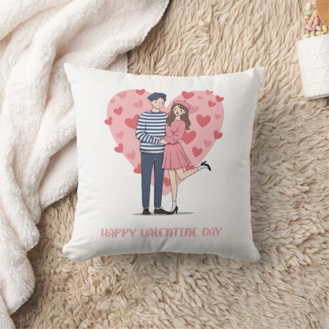 Romantic Love Cushion | Valentine Gift for Couples (Blanket)