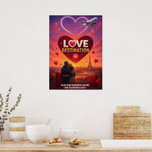 Romantic Love Destination Paris Travel Poster