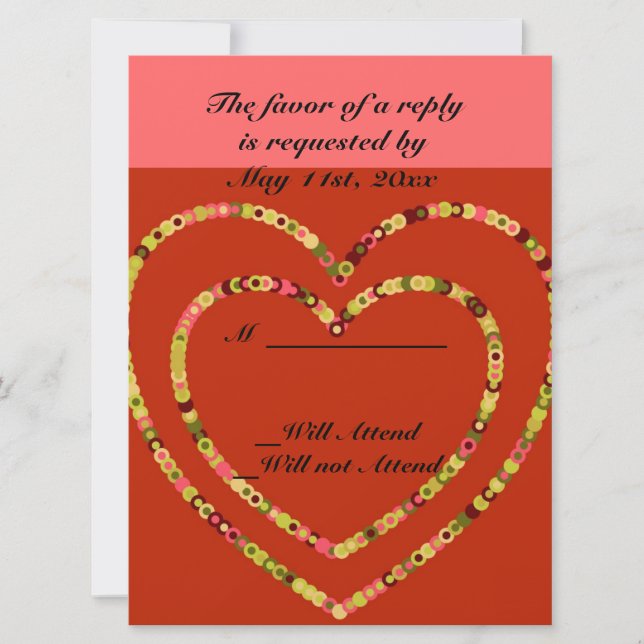 Romantic Love Elegant Classy Wedding Response Card (Front)