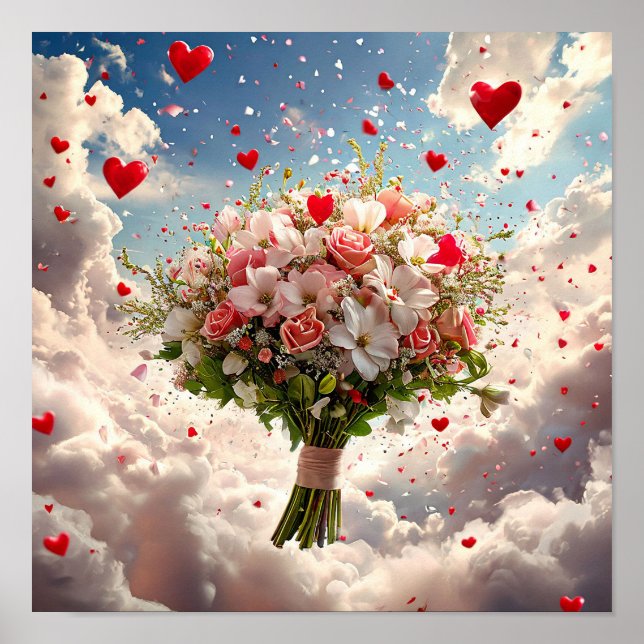 Romantic Love Elegant Wedding Gift Décor 💐❤️ Poster (Front)