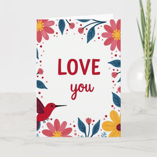 Romantic Love Floral Card (Front)