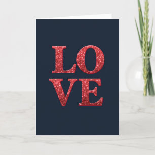 Romantic Love Glitter Card