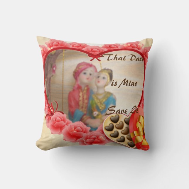 Romantic Love Heart Art Print Cushion (Front)