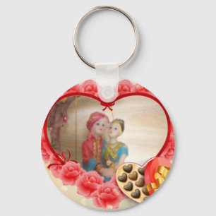 Romantic Love Heart Art Print Key Ring