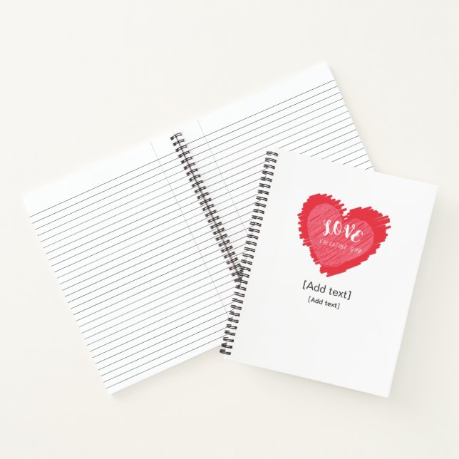 Romantic Love Heart Custom Name Journal - Gift for (Inside)