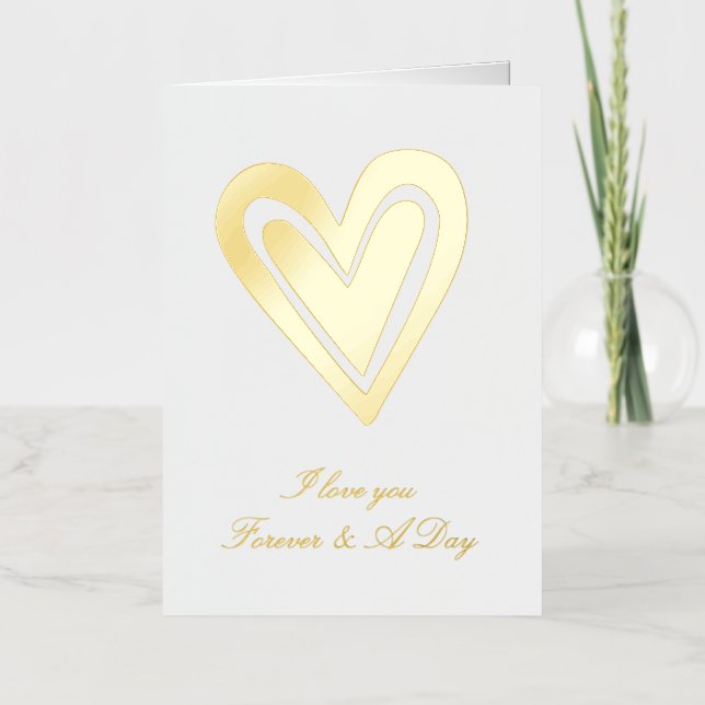 Romantic Love Heart Forever Foil Greeting Card (Front)