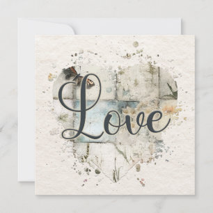 Romantic Love Heart Note Card 