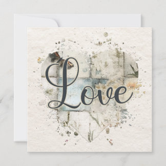 Romantic Love Heart Note Card 