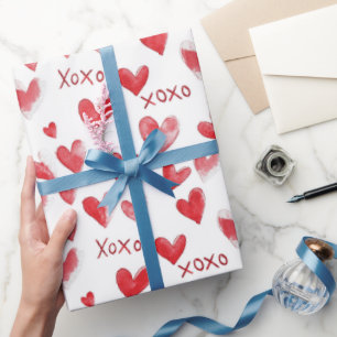 Romantic Love Heart XOXO Wedding  Wrapping Paper