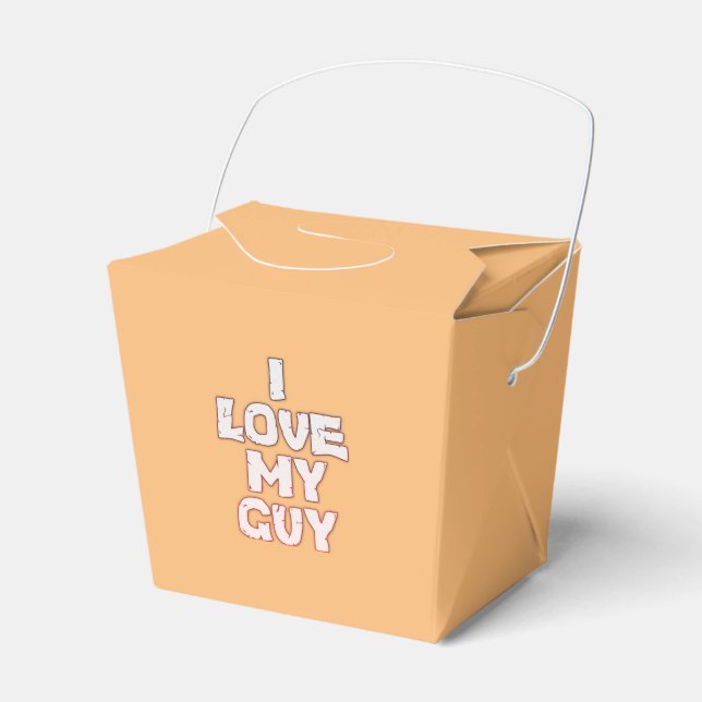 Romantic Love – I Love My Guy Text Design Favour Box (Front Side)