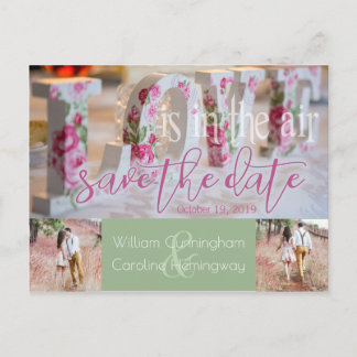 Romantic Love is in the Air Save The Date Announcement Postcard