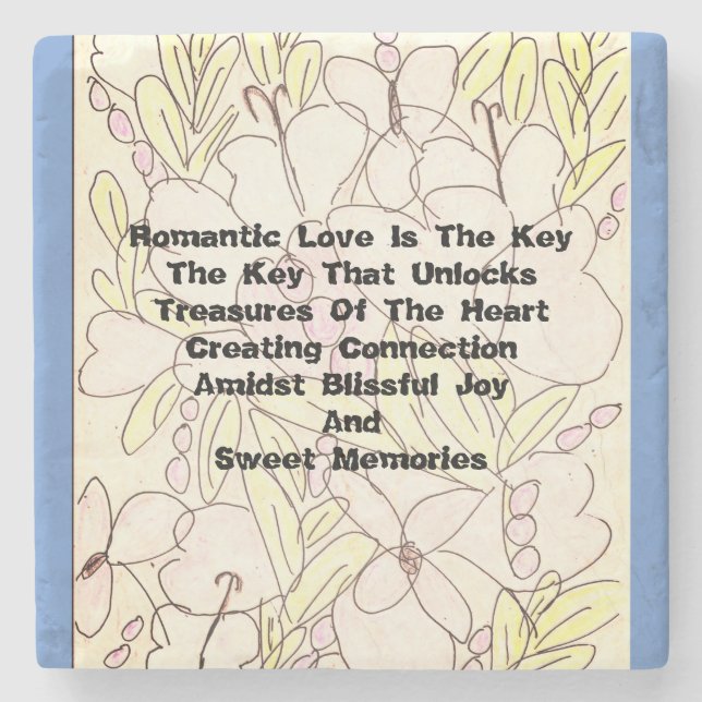 Romantic Love Is The Key  Stone Coaster (Front)