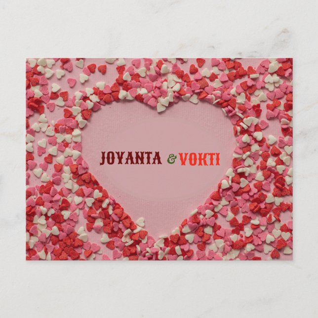 Romantic love Joyanta & Vokti red maroon colour Postcard (Front)