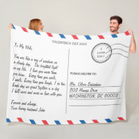 Romantic Love Letter Postcard Valentine's Day