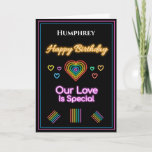 Romantic Love LGBT Rainbow Birthday Personalise Card<br><div class="desc">Romantic Love LGBT Rainbow Birthday Personalise Card is great to personalise and give to that special person in your life for their birthday.  It is modern and unique to send. Personalise it.</div>