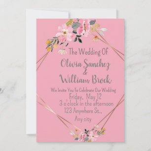 Romantic Love Magical Pink Wedding Invitation