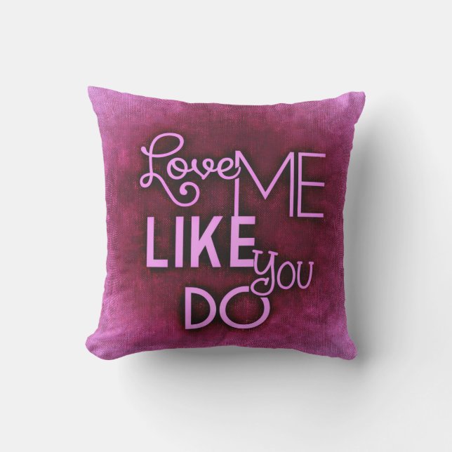 Romantic Love Me Like You Do Green Valentine's Day Outdoor Cushion (Front)