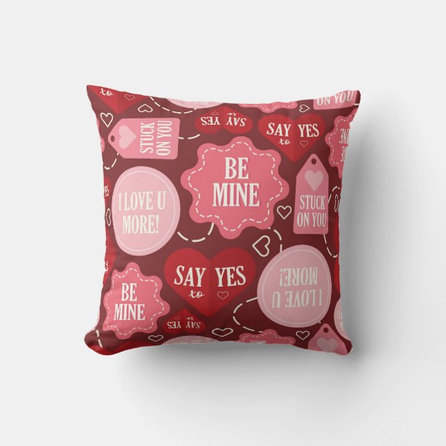 Romantic Love Notes Collage Cushion (Front)