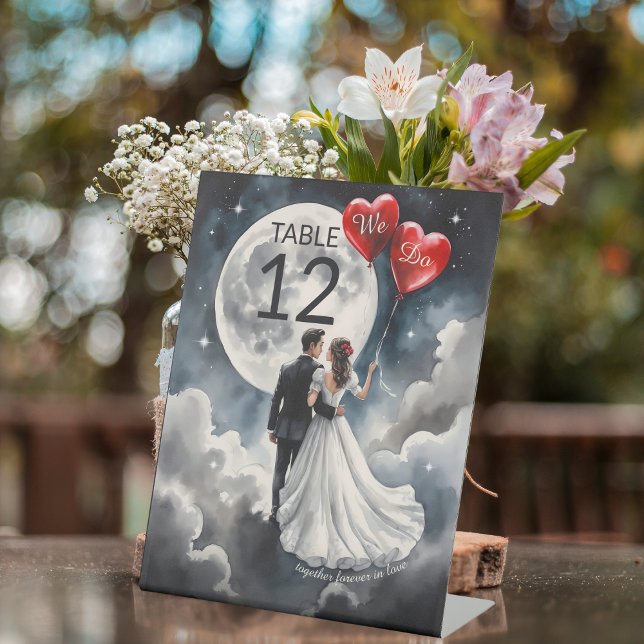 Romantic Love On Cloud Nine Fairytale Wedding Pedestal Sign (Creator Uploaded)