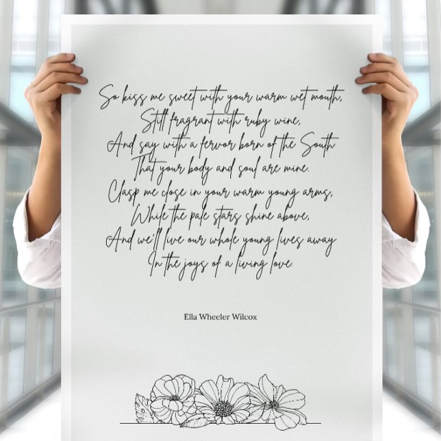 Romantic love poem by Ella Wheeler Wilcox Poster (Creator Uploaded)