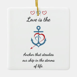 Romantic Love Poem Modern Valentine Ceramic Ornament