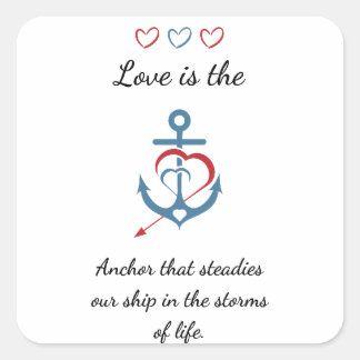 Romantic Love Poem Modern Valentine Square Sticker