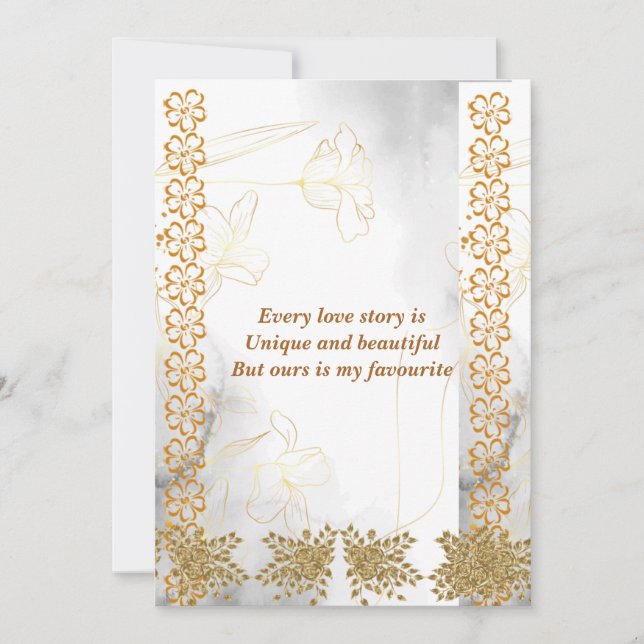 Romantic Love Quote Floral Gold Husband Valentines (Front)