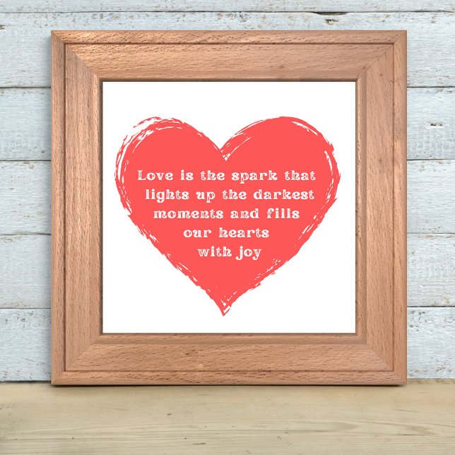 romantic love quote, red heart stylish script  poster (Creator Uploaded)