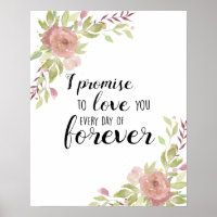 romantic love quote watercolor pink flowers chic