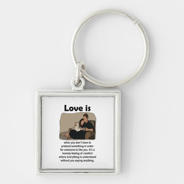 Romantic Love Quote Wedding Favour Keepsake  Key Ring (Front)