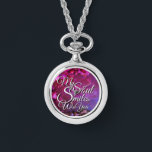 Romantic Love Quotes Silver Necklace Watches<br><div class="desc">Featuring the heartfelt Romantic love quote “my soul smiles with you”, this personalised watch necklace is designed to capture deep emotional connections. Perfect for Valentine’s Day and romantic occasions, this customised photo watch makes a meaningful gift for your partner, boyfriend, or girlfriend. Add a personal photo or message to transform...</div>