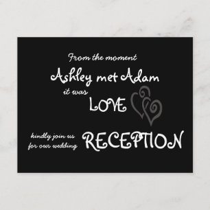 Romantic Love Reception Card Black