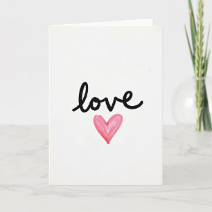 Romantic Love Script Heart Card