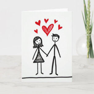 Romantic Love Stick Figure Card