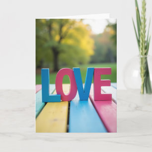 Romantic Love Stripes Card