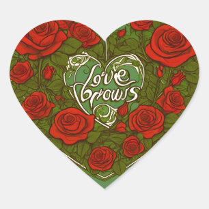 Romantic Love Symbol Sticker – Heartful of roses
