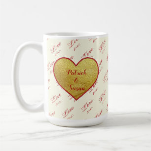 Romantic Love Typography Red Heart Valentines Day Coffee Mug