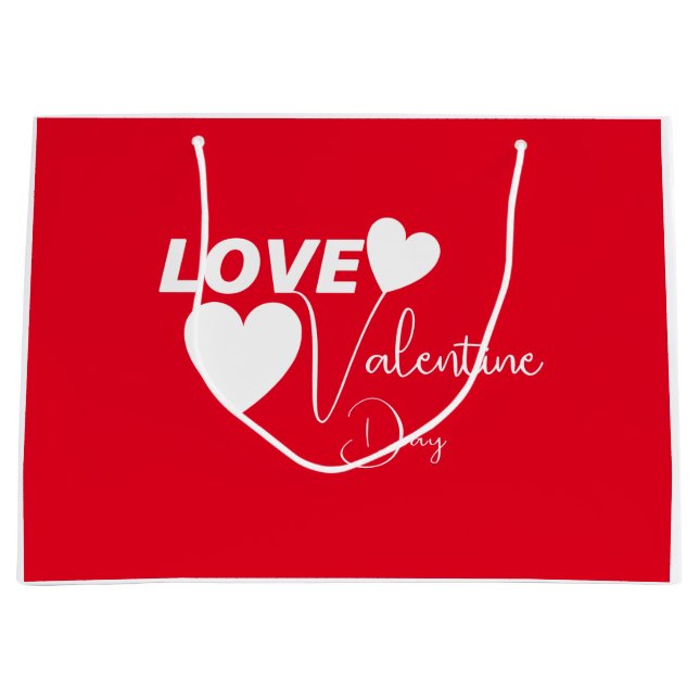 Romantic Love Valentine Day Large Gift Bag (Front)