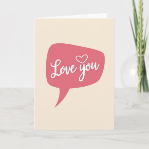 Romantic Love You Script Heart Card