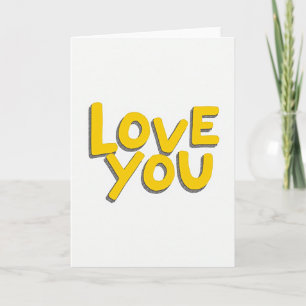 Romantic Love You Yellow Card