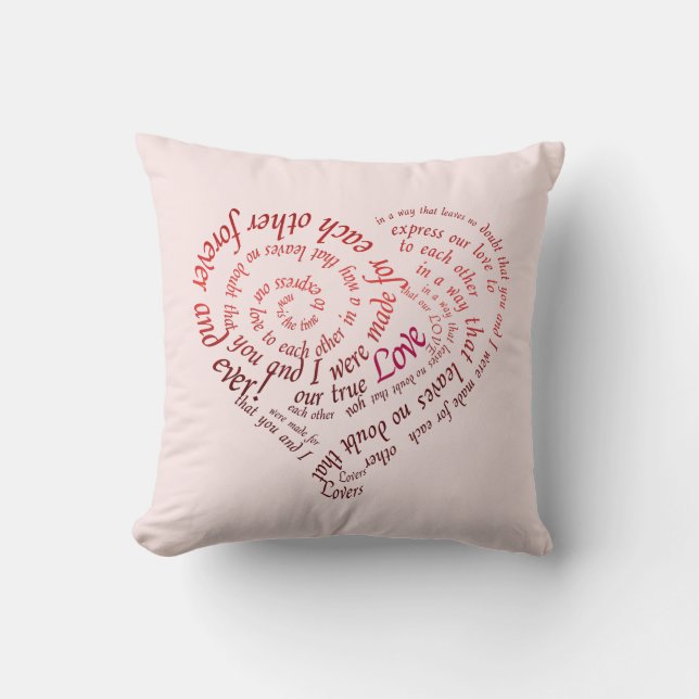 Romantic Lovers Calligraphy Quote Cushion (Front)